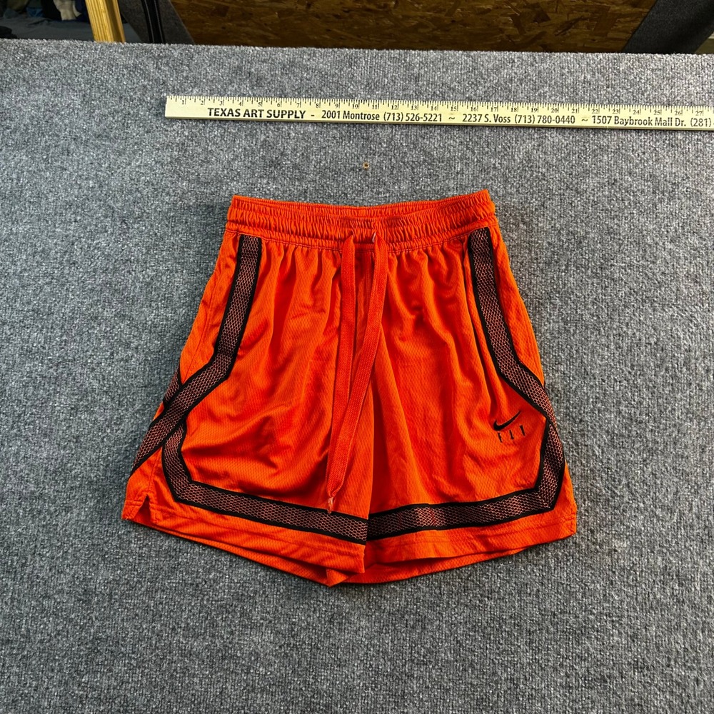 Nike Shorts Womens Size S Orange Dri-Fit Fly Basketball Mesh Athletic Gym